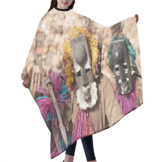 Personality  Mask And The Dogon Dance, Mali. Hair Cutting Cape