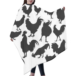 Personality  Rooster Silhouettes Hair Cutting Cape