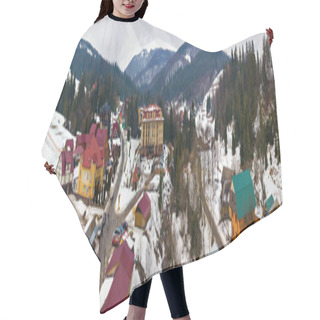 Personality  Winter Landscape. Panorama Of Ski Resort Pilipets In Carpathian Mountains. Aerial Panoramic View. Pilypets Village Hair Cutting Cape