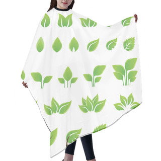 Personality  Set Of Green Leaves Design Elements Hair Cutting Cape