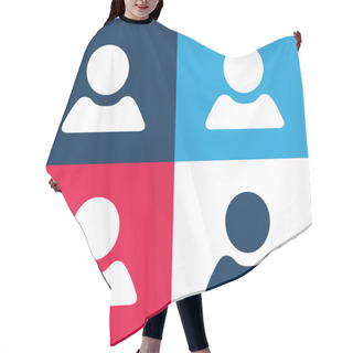 Personality  Black User Shape Blue And Red Four Color Minimal Icon Set Hair Cutting Cape