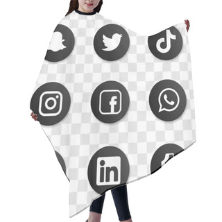 Personality  Facebook, Twitter, Instagram, Youtube, Snapchat, Whatsap, Linkedin, Tumblr, Tiktok- Collection Of Popular Social Media Logo. Social Media Icons. Realistic Set. Vector Editorial Hair Cutting Cape