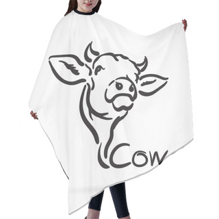 Personality  Vector Of A Cow Logo On White Background. Hair Cutting Cape
