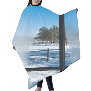 Personality  Winter Window View Hair Cutting Cape