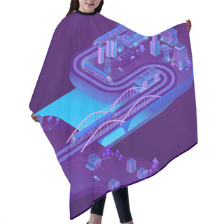 Personality  Vector 3d Isometric Railway Station, Roads Infrastructure Hair Cutting Cape