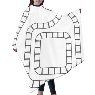 Personality  Abstract Futuristic Maze, Square Pattern Template For Children's Games, White Squares Black Contour Isolated On White Background. Vector Illustration Hair Cutting Cape