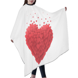 Personality  Valentines Red Heart. Love Concept. Hair Cutting Cape