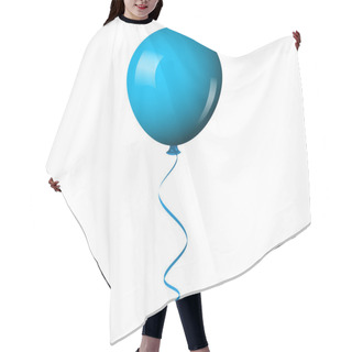 Personality  Vector Illustration Of Blue Shiny Balloon Hair Cutting Cape