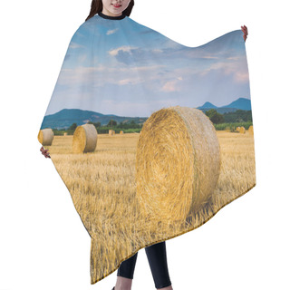 Personality  Hay Bales On Field  Hair Cutting Cape