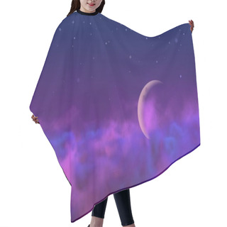 Personality  Gothic Haze With Moon With Stars Design Abstract Background For Decoration Purposes Hair Cutting Cape