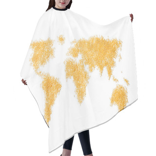 Personality  World Map Made From Round Pasta  Hair Cutting Cape
