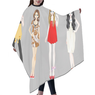 Personality  Four Vector Girls Hair Cutting Cape