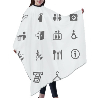 Personality  Vector Public Signs Icons Set Hair Cutting Cape