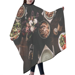 Personality  Table Served For Dinner Hair Cutting Cape