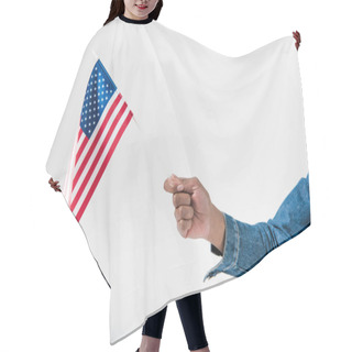 Personality  Hand Holding American Flag Hair Cutting Cape
