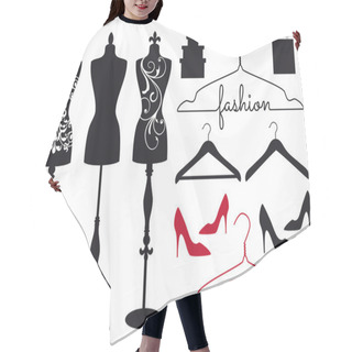 Personality  Fashion Mannequins, Vector Set Hair Cutting Cape