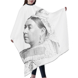 Personality  Vintage Engraving Style Vector Illustration Of Queen Victoria Hair Cutting Cape
