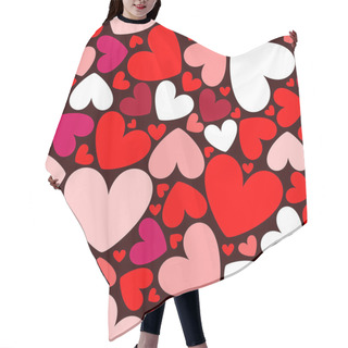 Personality  Seamless Pattern With Hearts Hair Cutting Cape