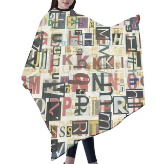 Personality  Newspaper, Magazine Collage Letters Background Hair Cutting Cape