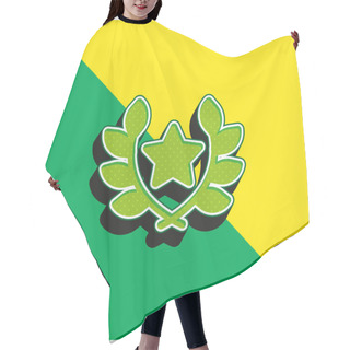 Personality  Award Green And Yellow Modern 3d Vector Icon Logo Hair Cutting Cape