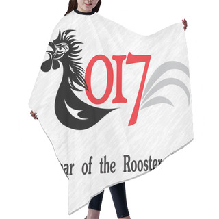Personality  Rooster Bird Concept Of Chinese New Year Of The Rooster. Vector Hand Drawn Sketch Illustration. Hair Cutting Cape