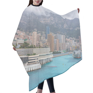 Personality  Panoramic View Of Monte Carlo Marina And Cityscape. Principality Of Monaco, French Riviera Hair Cutting Cape