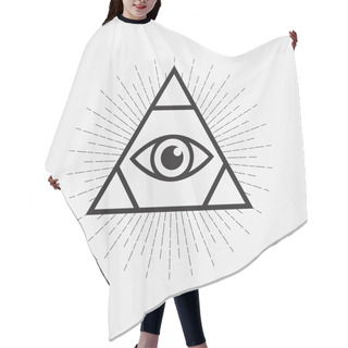 Personality  All Seeing Eye Symbol, Triangle With Rays Hair Cutting Cape