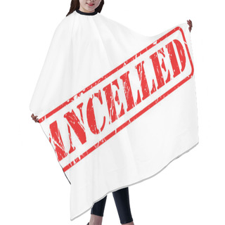 Personality  Cancelled Red Stamp Text Hair Cutting Cape