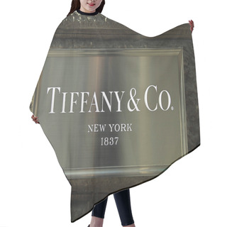 Personality  Sign At Tiffany & Co. Luxury Jewellery Retail Store In Florence, Hair Cutting Cape