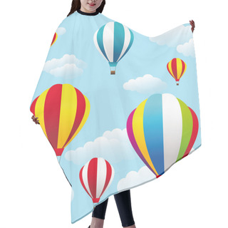 Personality  Colorful Air Balloons On The Blue Sky Hair Cutting Cape