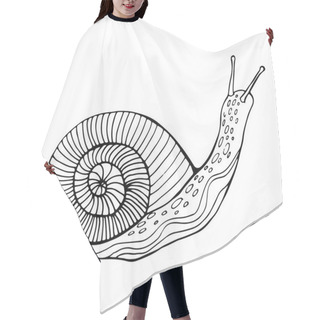 Personality  Snail Coloring Page For Children And Adults. Hair Cutting Cape