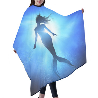 Personality  Swimming Mermaid Under The Waves Hair Cutting Cape