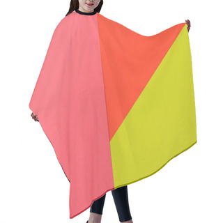 Personality  Top View Of Colorful Abstract Red, Green And Pink Paper Background, Panoramic Shot Hair Cutting Cape
