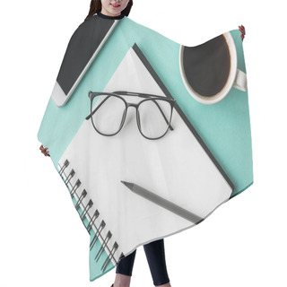 Personality  Notebook With Cup Of Coffee And Smartphone Hair Cutting Cape
