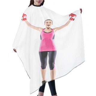 Personality  Woman In Boxing Gloves Hair Cutting Cape
