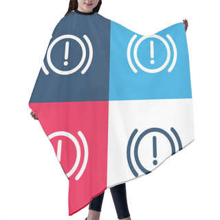 Personality  Brake System Warning Blue And Red Four Color Minimal Icon Set Hair Cutting Cape