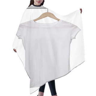 Personality  White T Shirt On Cloth Hangers Hair Cutting Cape