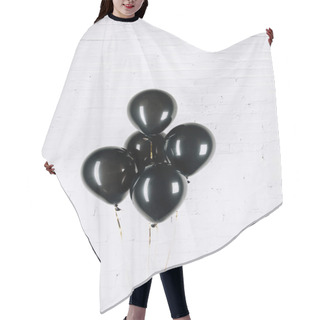 Personality  Black Shiny Balloons Hair Cutting Cape