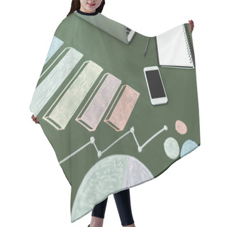 Personality  Laptop And Business Charts  Hair Cutting Cape
