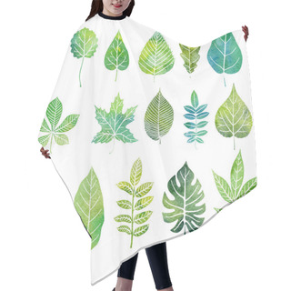 Personality  Watercolor Set Of Tree Leaves Hair Cutting Cape