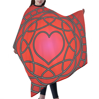 Personality  Red Heart & Swirls Hair Cutting Cape
