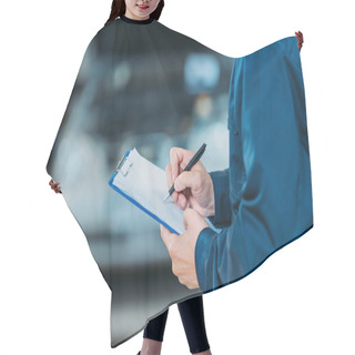 Personality  Automechanic Writing On Clipboard Hair Cutting Cape