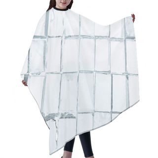 Personality  Top View Of Transparent Clear Square Ice Cubes On Mirror Hair Cutting Cape