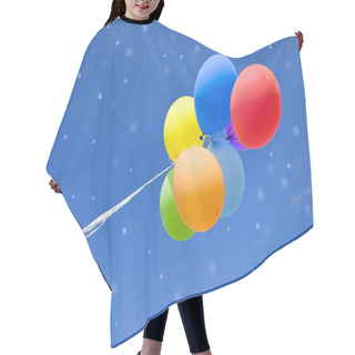 Personality  Female Holding Multicolored Balloons Hair Cutting Cape