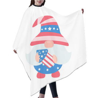 Personality  4th Of July. Gnomes Wore An American Flag Costume To Celebrate Independence Day. Hair Cutting Cape