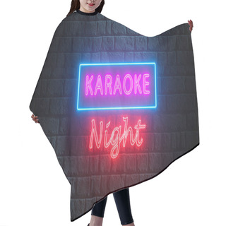 Personality  Brick Wall At Night With Neon Sign Karaoke Night. Advertising Bright Night Karaoke Bar, Party, Disco Bar, Night Club, Live Music Show. Live Music Hair Cutting Cape
