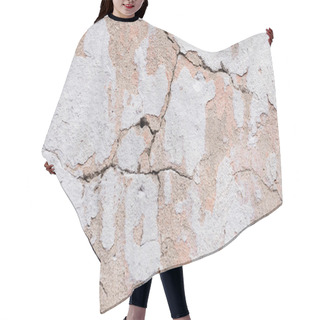 Personality  Textured Background White Cracked Plaster Partially Sprinkled With A Pink Shaded Cracked Wall. Grunge Background Hair Cutting Cape