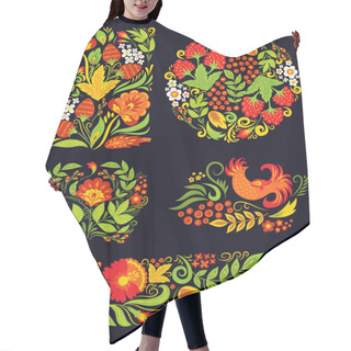 Personality  Vector Khokhloma Pattern Design. Hair Cutting Cape