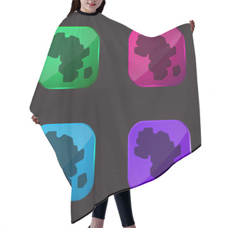 Personality  Africa Four Color Glass Button Icon Hair Cutting Cape