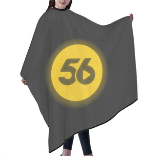 Personality  56 Social Logo Yellow Glowing Neon Icon Hair Cutting Cape